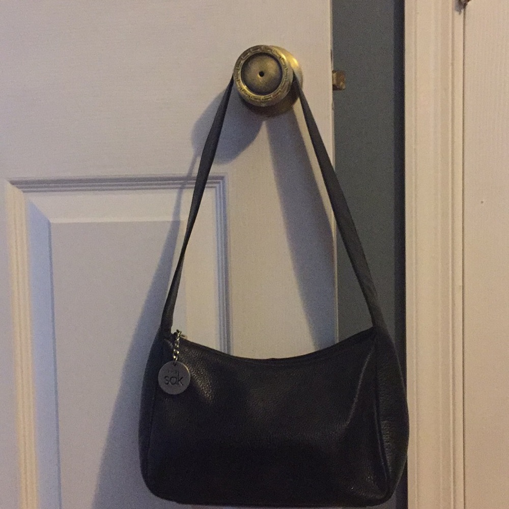 The sak black leather handbag